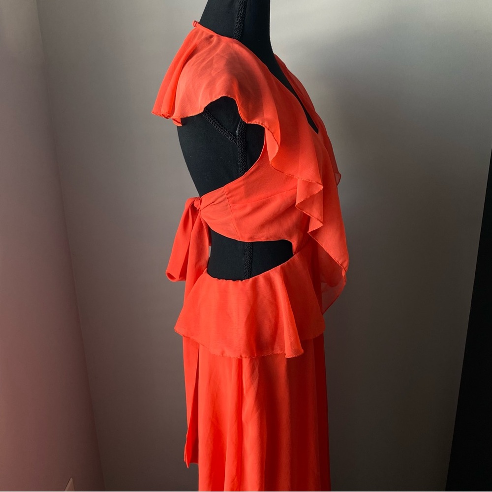 ASOS Orange Ruffle Maxi Dress - Picture 9 of 12